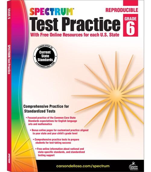 Spectrum Test Practice, Grade 6: Volume 66 (Paperback) 표지