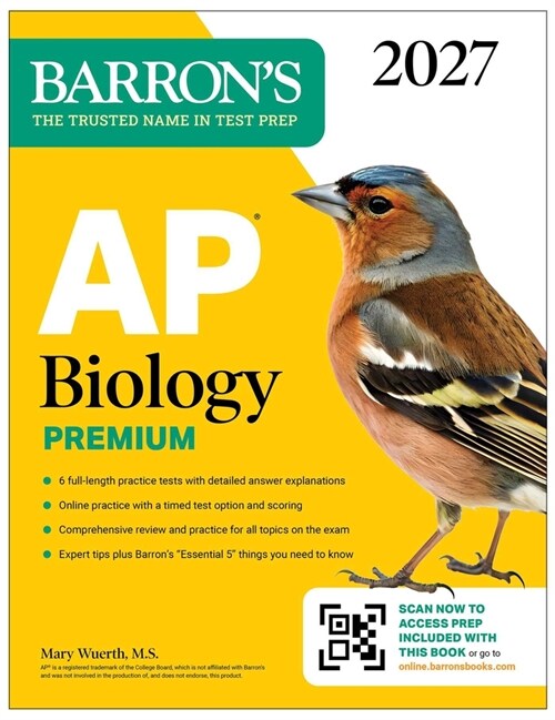 AP Biology Premium, 2027: Prep Book with 6 Practice Tests + Comprehensive Review + Online Practice (Barron's AP Prep) (Paperback) 표지