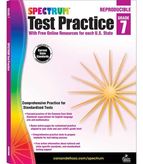 Spectrum Test Practice, Grade 7: Volume 67 (Paperback) 표지