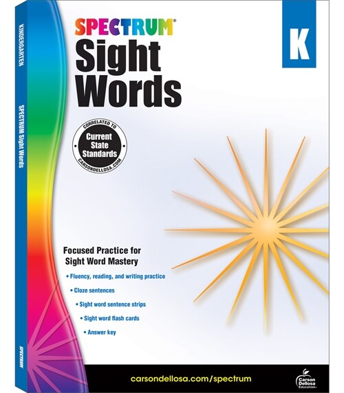 Spectrum Sight Words, Grade K: Volume 104 (Paperback) 표지