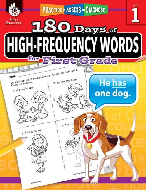 180 Days(r) High-Frequency Words for First Grade: Practice, Assess, Diagnose (Paperback) 표지