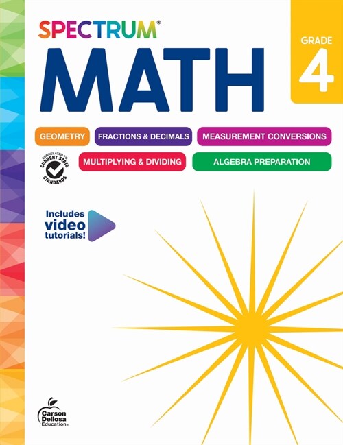 Spectrum Math Workbook, Grade 4 (Paperback) 표지