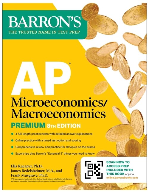 AP Microeconomics/Macroeconomics Premium, Eighth Edition: Prep Book with 4 Practice Tests + Comprehensive Review + Online Practice (2026) (Paperback) 표지