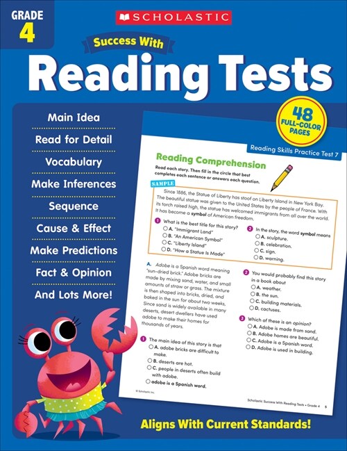 Scholastic Success with Reading Tests Grade 4 Workbook (Paperback) 표지