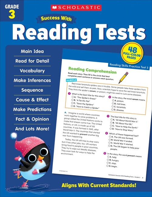 Scholastic Success with Reading Tests Grade 3 Workbook (Paperback) 표지